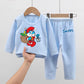 Anime Smurfs Kids Pajama Set - Long Sleeve Thicken Sleepwear Tops Pants, Cartoon Nightwear Retro Movie Gift-LJL 15-LJL 98-160-