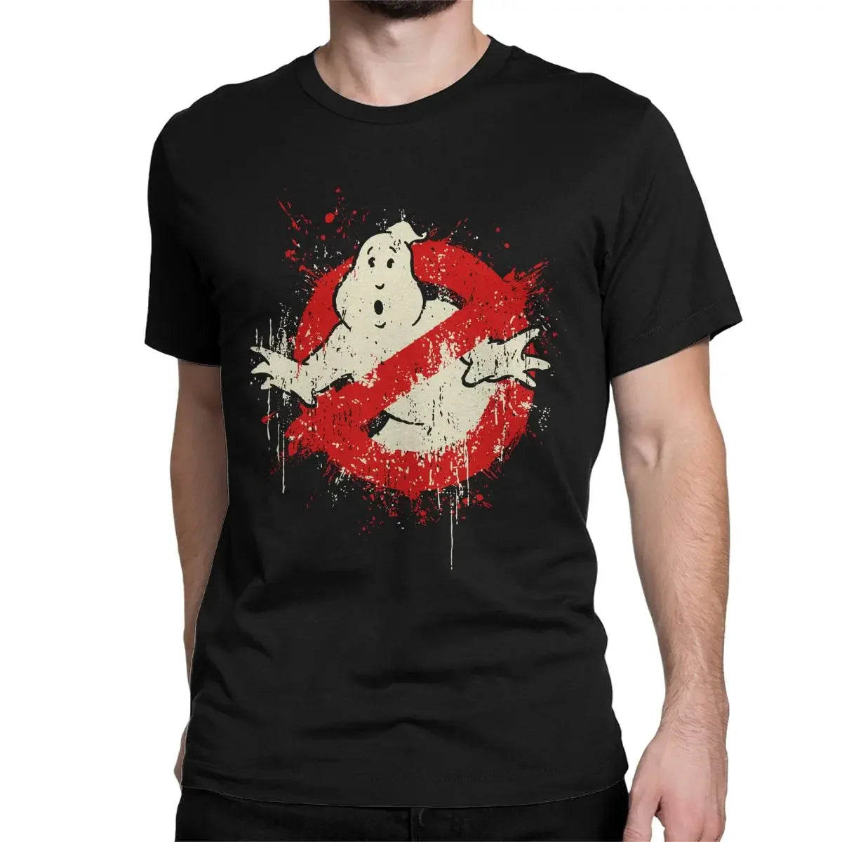 Ghostbusters Music Graphic T-Shirt - Funny Round Neck Short Sleeve Tee for Men-LE1-4XL-