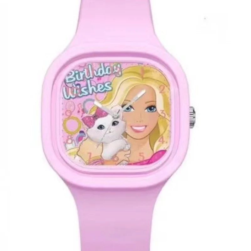 Barbie Kids Watch - Girls Cartoon Silicone Strap Wrist Watch - Children's Fashion Quartz Watches - Birthday Gifts-Barbie 01-