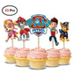 Paw Patrol Birthday Decorations Happy Birthday Backdrop Banner Plates Cups - Paper Tableware Set Balloons - Kids Boy Party Supplies-25pcs Cake topper-