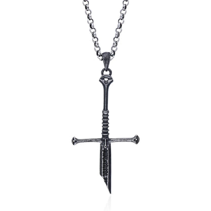 Catuni Broken Sword Necklace - Lord of The Rings Pendant - Flame of the West Movie Jewelry - Gift for Fans-N508-