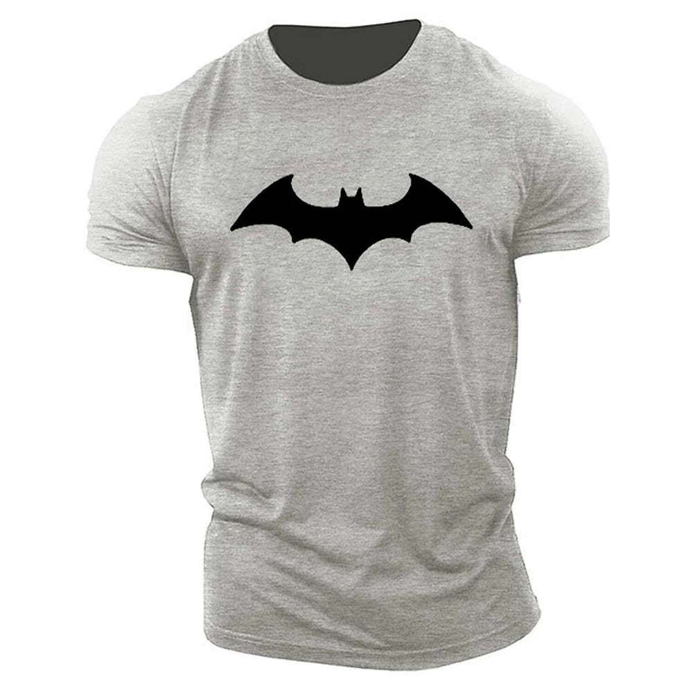 2023 Summer New Fashion Tops Men's Bat Print T-Shirt Round Neck Men's Breathable Fitness Sports Short-Sleeved Quick Dry Clothing-ETLTHJ2321177-L-