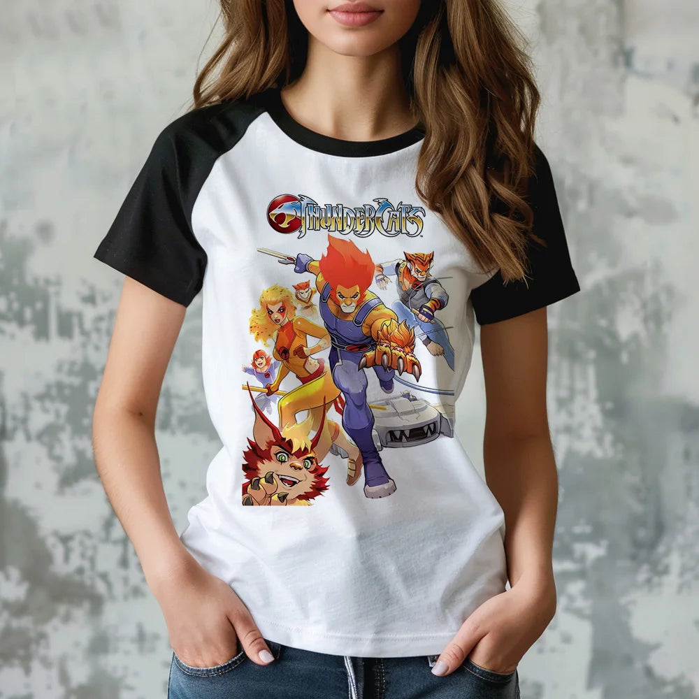 Anime Thundercats Women Tee - Retro Summer Top - Kids of the 80s Cartoon Shirt-17216-XXL-