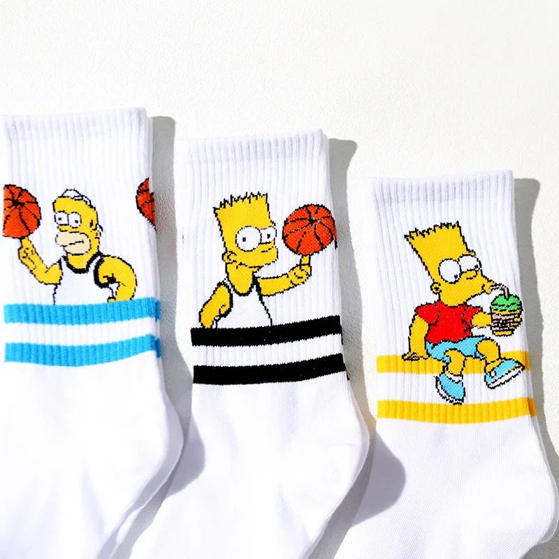 Simpsons Cotton Socks - Funny and Fashionable Hip-Hop Style - Perfect Gift for Girlfriend or Wife Simpsons Fan-