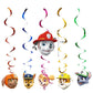 Paw Patrol Birthday Decorations Happy Birthday Backdrop Banner Plates Cups - Paper Tableware Set Balloons - Kids Boy Party Supplies-6pcs Hanging screws-