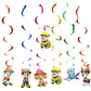 PAW Patrol Birthday Decoration Foil Balloon - Disposable Tableware Set Dog Chase Marshall Skye - For Kids Birthday Party Supplies-Spiral Ornament-6pcs-