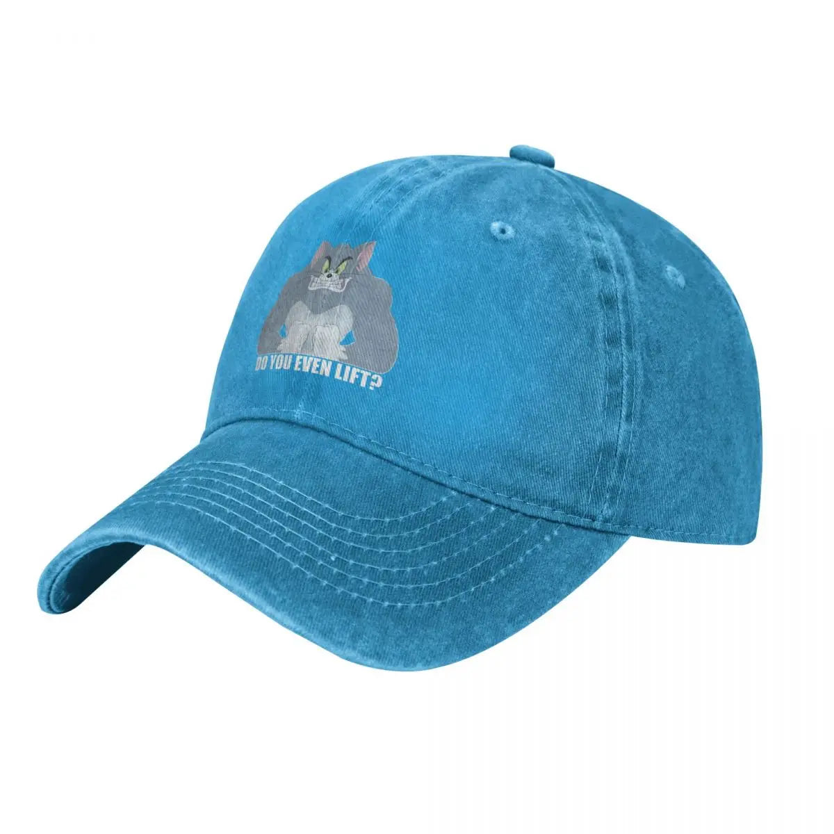 Washed Men's Baseball Cap Swole - Trucker Snapback Caps - Dad Hat Tom and Jerry Golf Hats-Blue-One Size-