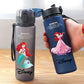 Disney Princess Plastic Water Cup - 560ML Portable Elsa and Snow White Cartoon Girls Drinking Bottle-