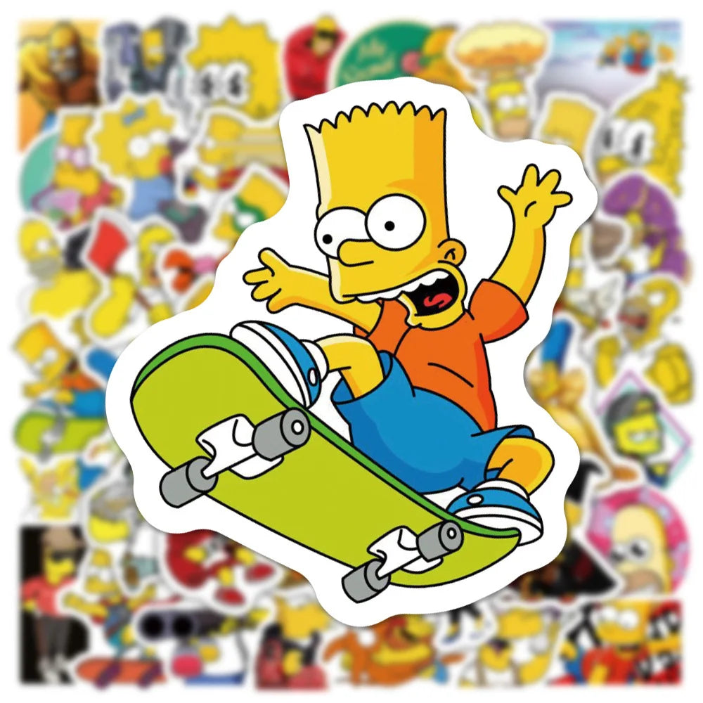 Simpsons Family Cartoon Stickers - DIY Decals for Skateboards, Laptops, or Bikes - Fun Present for Kids or Teens-