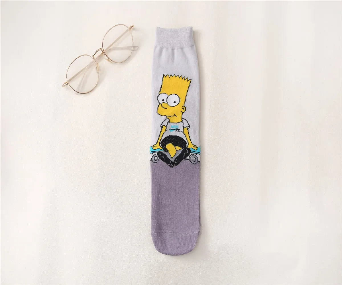 Simpsons Cotton Socks - Funny and Fashionable Hip-Hop Style - Perfect Gift for Girlfriend or Wife Simpsons Fan-11-EUR 35-42-