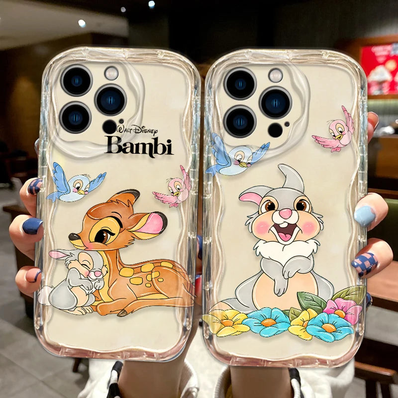 Bambi Thumper Friend Phone Case for iPhone 15 14 13 12 11 - Wave Oil Cover-