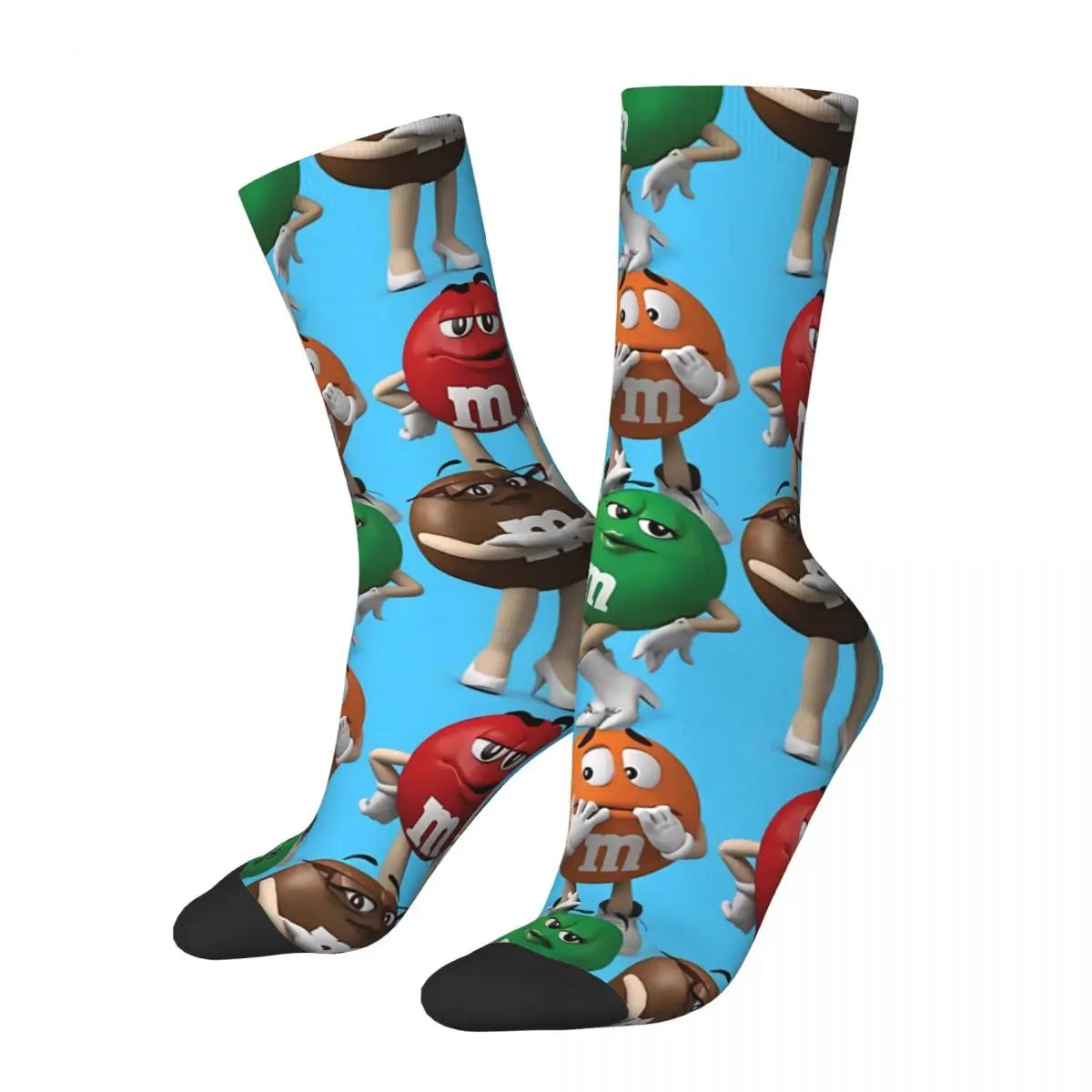 M Chocolate Candy Character Socks - Funny Men's Vintage Harajuku - Hip Hop Novelty Seamless Crew Crazy Gift-17-One Size-