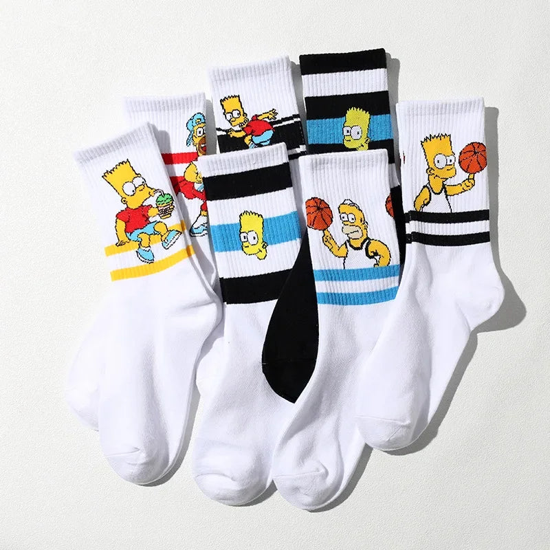 Simpsons Cotton Socks - Funny and Fashionable Hip-Hop Style - Perfect Gift for Girlfriend or Wife Simpsons Fan-