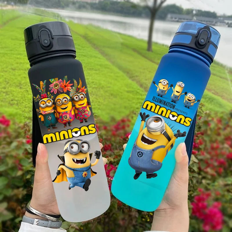 Despicable Me Minions Sports Water Bottle - 650ML Large Capacity Plastic Bottle for Outdoor Activities-