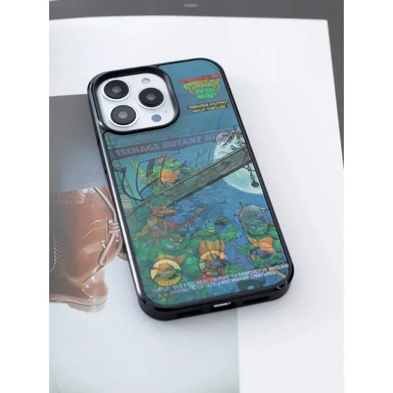 Teenage Mutant Ninja Turtles TMNT Case for iPhone 15 14 13 Pro Max - Laser Gradient Frosted, Cartoon Phone Case-