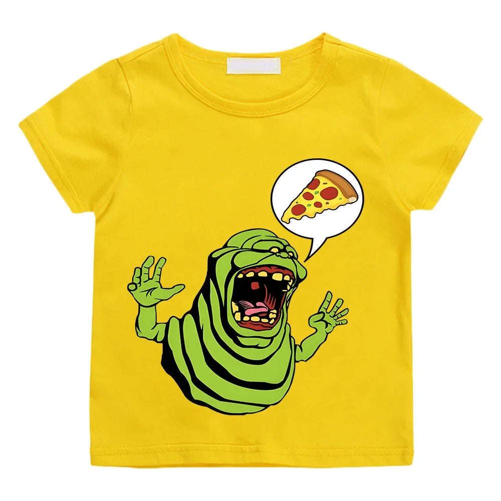 Ghostbusters Kids Cotton T-Shirt - Summer Casual Graphic Tee for Boys and Girls-yellow-100-