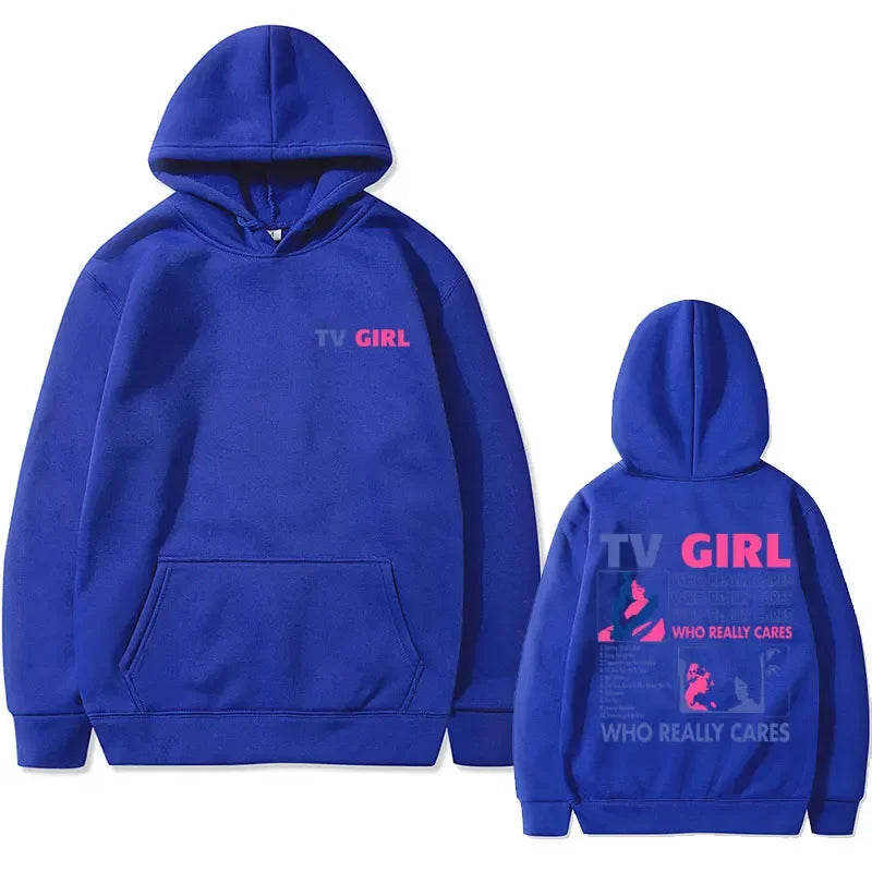 French Exit Hoodie - TV Girl Album Print - Oversized Gothic Sweatshirts for Men or Women-blue-XXL-