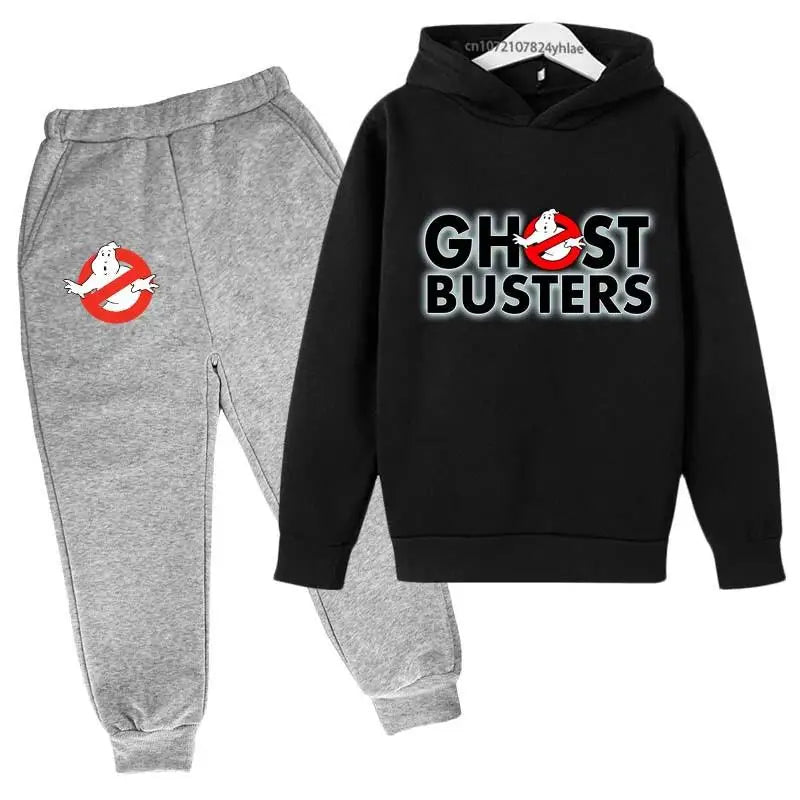 Ghostbusters Kids Cartoon Print Hoodie + Jogging Pants Tracksuit - Ages 2-13 Years-hhui-100-