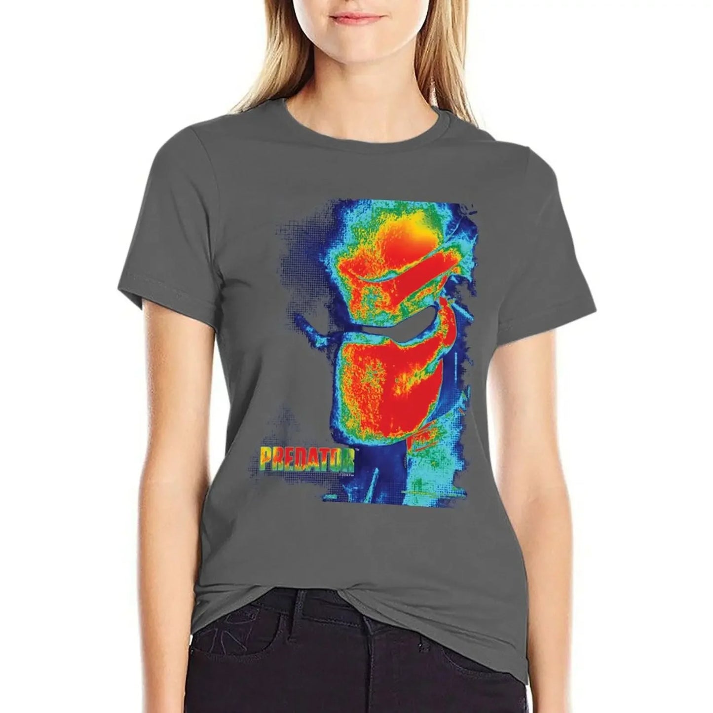 Predator T-Shirt - Thermal Vision Style - Aesthetic Vintage Top for Sci-Fi Fans-Dark Gray-M-