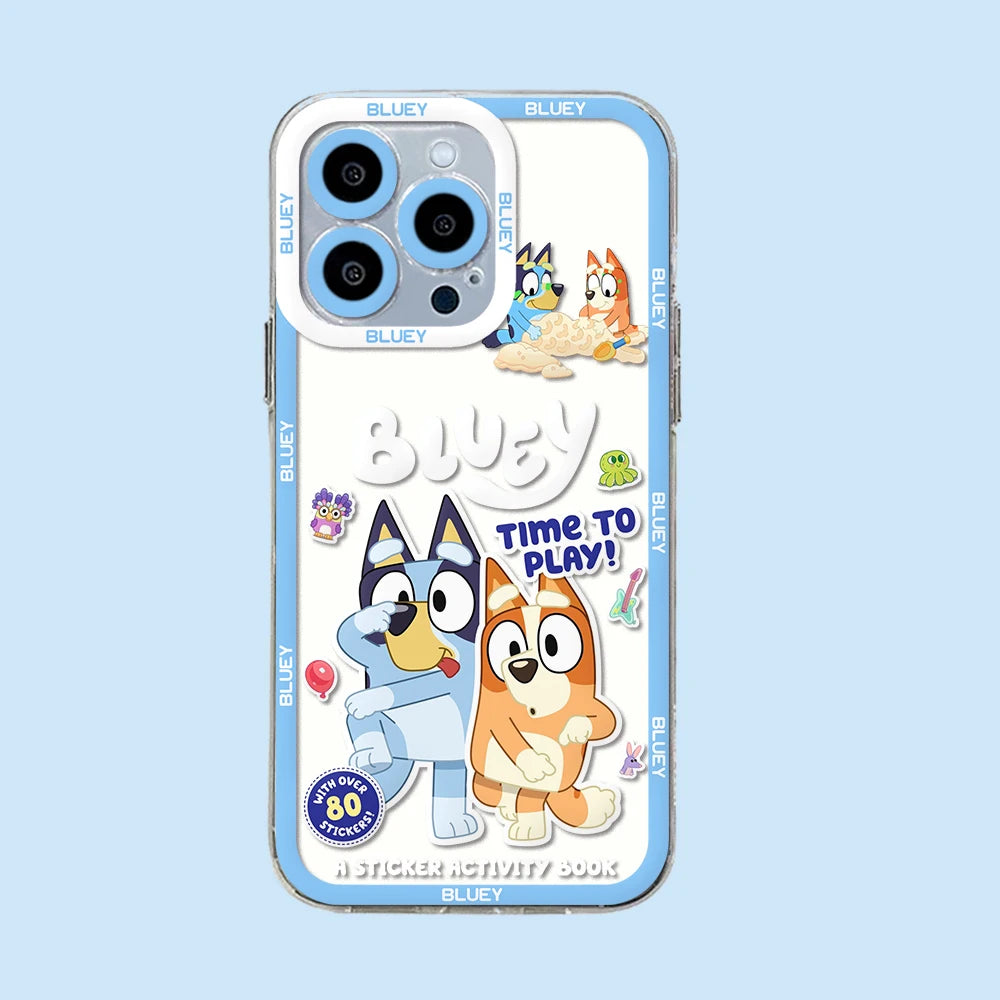 Cartoon Dog B-Bluey's Phone Case for iPhone 16 15 14 13 12 11 Mini Pro Max - B-Bandits-Chillis Cover-iPhone 12 Mini-TSY-197TSY278802-