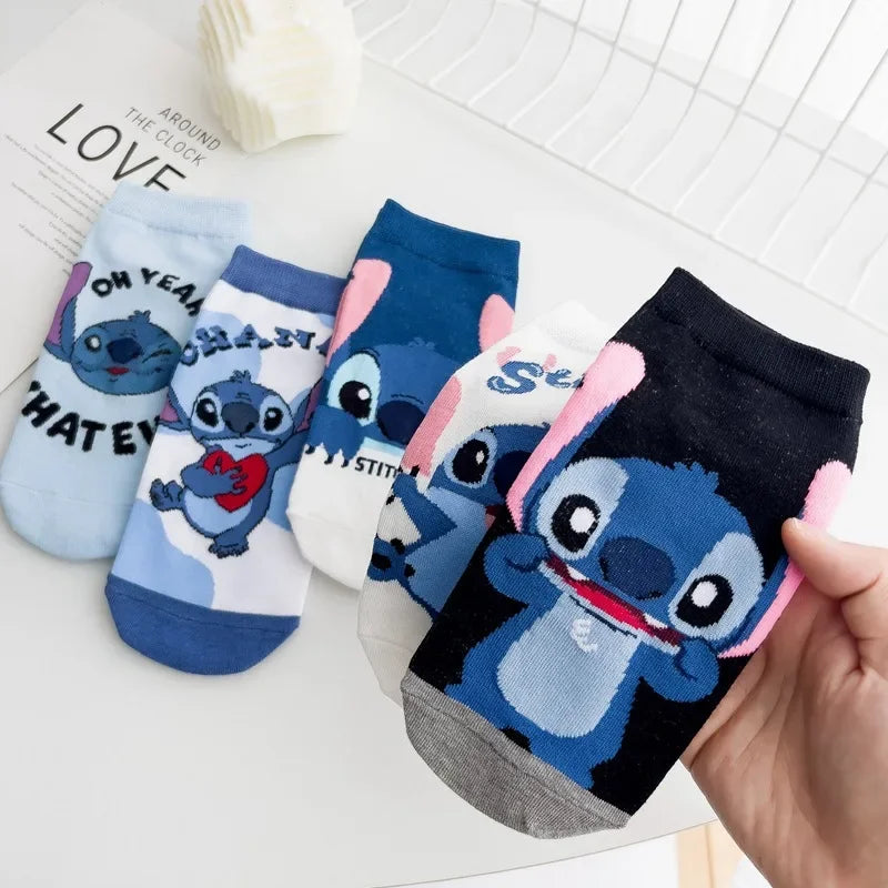 Cartoon Stitch Short Socks - Kawaii Women’s Cotton Ankle Socks Kids Christmas Gift-