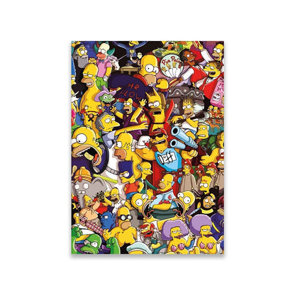 Funny Simpsons Pop Art Poster - Family Canvas Painting for Kids’ Rooms - Cool Gift for Cartoon Movie Fans-ZP124-30X45cm NO Frame-