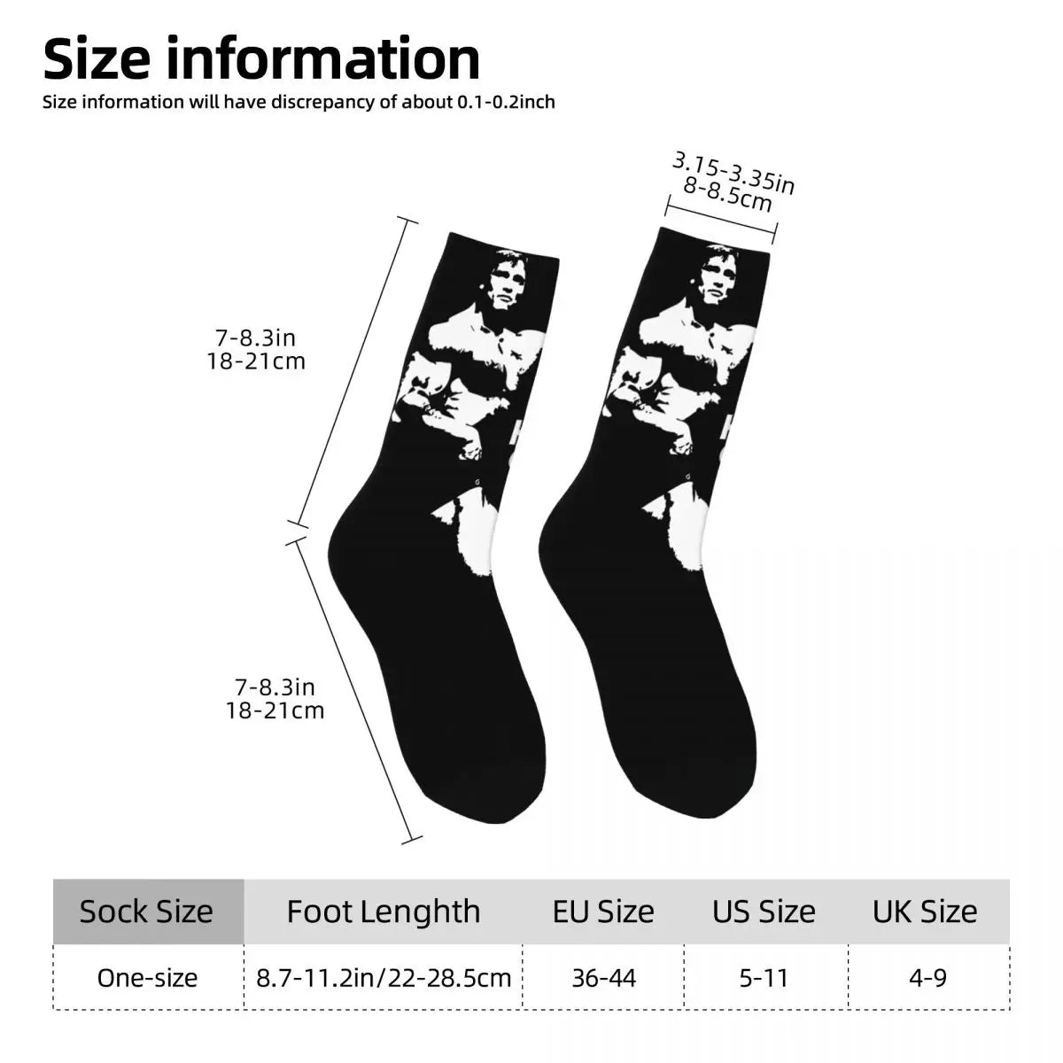 Arnold Schwarzenegger Bodybuilding Socks - Harajuku Graphic Running Socks for Men-