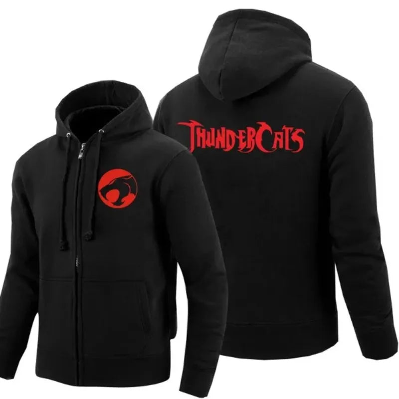 Thundercats Anime Hoodie - Winter Fleece Jacket - Men’s Retro Sweatshirt Coat-