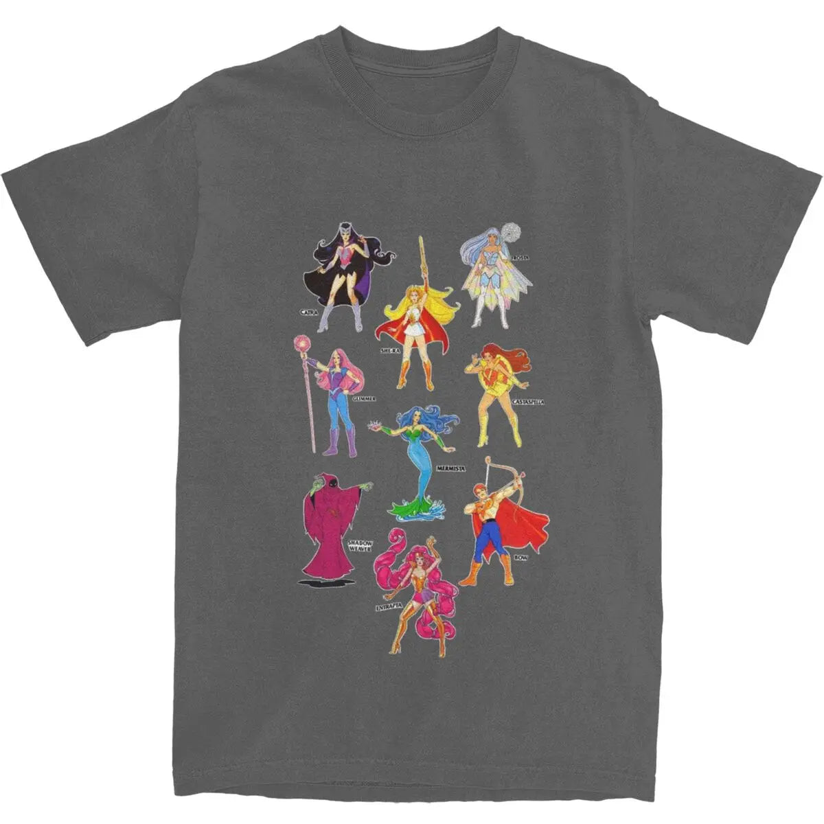 She-Ra & Princesses of Power Shirts: Vintage 100% Cotton Cartoon Accessories for Men & Women - Cute Girlfriend gift-Dark Grey-S-