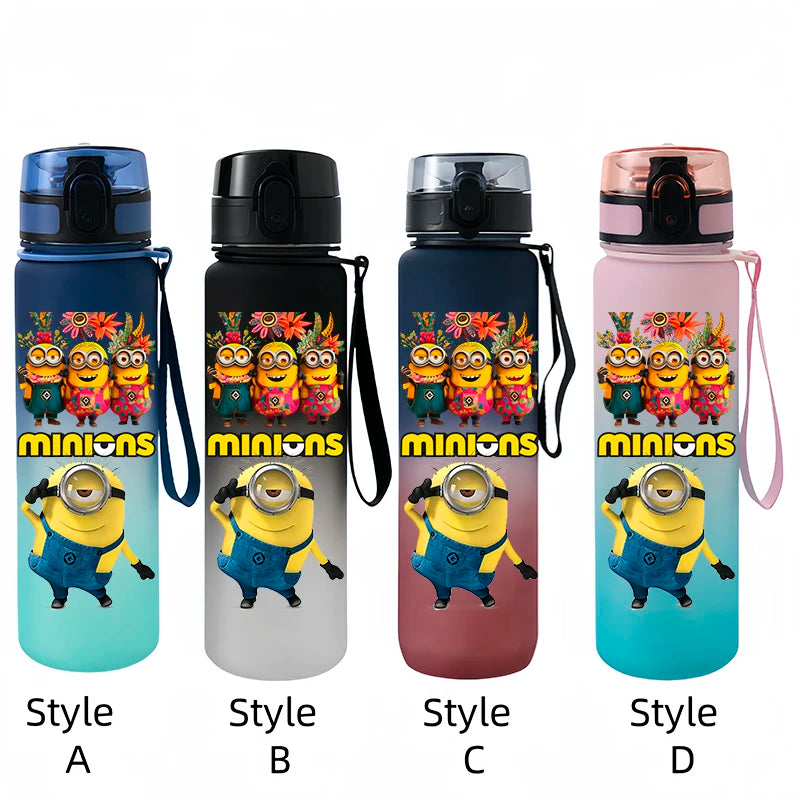 Despicable Me Minions Sports Water Bottle - 650ML Large Capacity Plastic Bottle for Outdoor Activities-xh18-Style A-