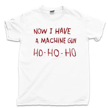 Die Hard Ho - Bruce Willis John McClane - Quality Printing T-shirt - Cotton O Neck Casual Tops - Now I Have a Machine Gun Tee-WHITE-CHINA-height 150cm