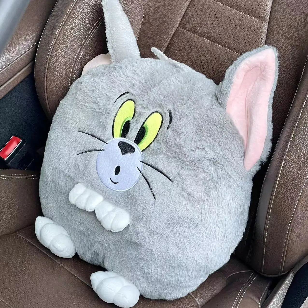 Lovely Tom and Jerry Back Cushion Headrest - Car Decor Throw Pillow - Cat Mouse Cuddly Plushies Sofa Bed Xmas Gifts Comfortable-