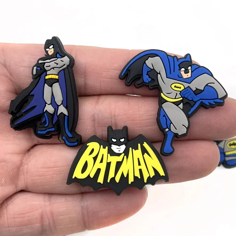 8Pcs Superheroes Batman Shoe Charms for Clogs Bubble Slides Sandals PVC Shoe Decorations Buckle Accessories for Kids-8pcs-