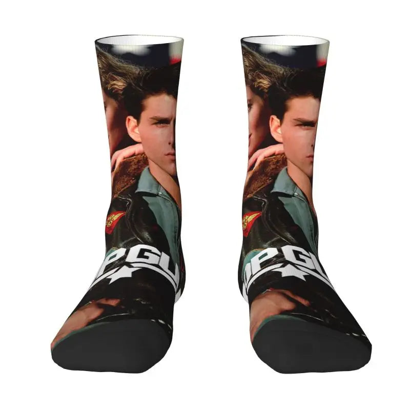 Top Gun Maverick Crew Socks - Men & Women Unisex American Action - Tom Cruise Movie Dress Socks for All Seasons-17-Fashion Socks-