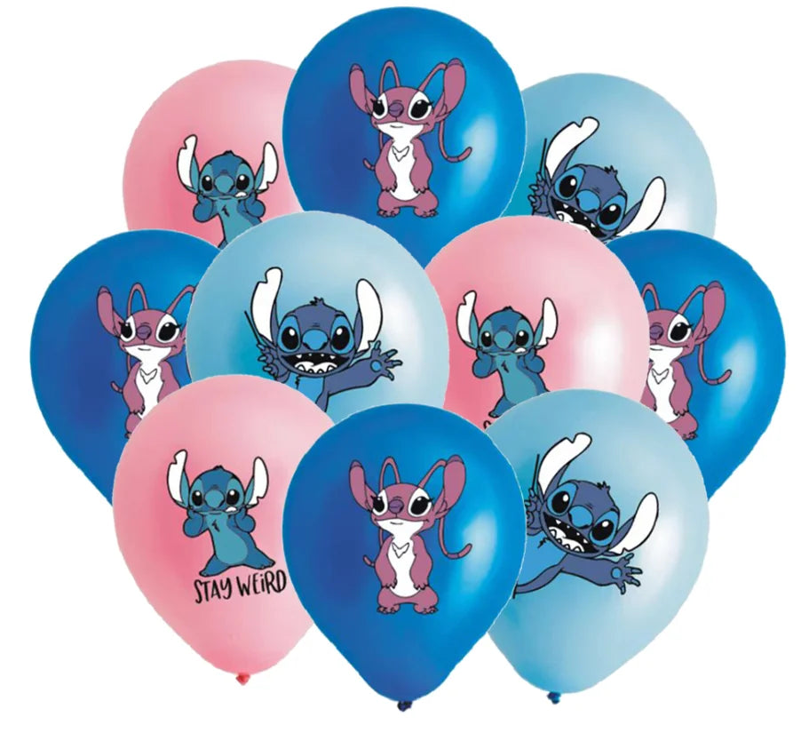 10pcs Stitch Party Balloons Set - Birthday Baby Shower Kids Cartoon Decorations Toy-10pcs 2-