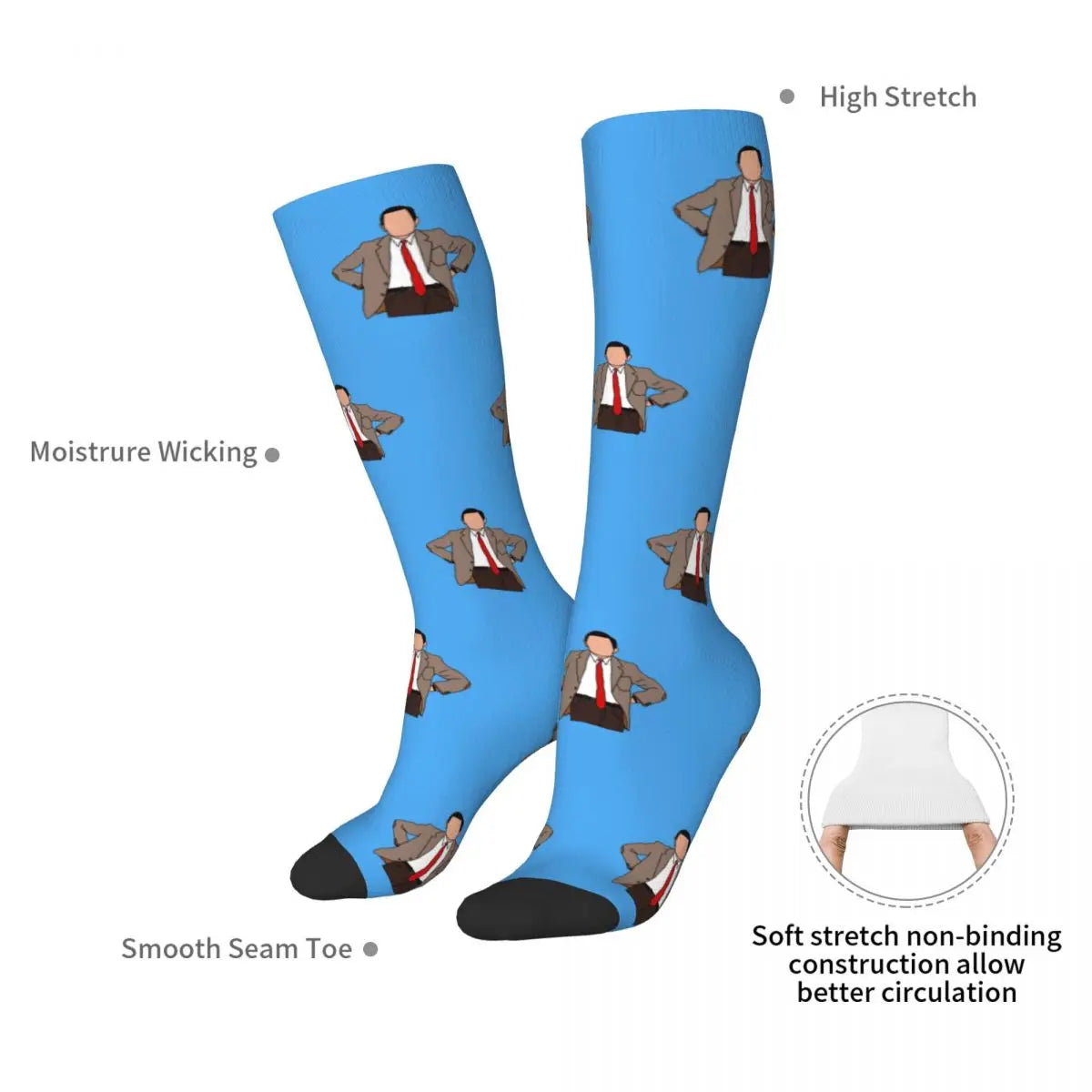 Mr. Bean Socks – Harajuku High-Quality All-Season Accessories, Perfect Christmas Gift for Unisex Fans-