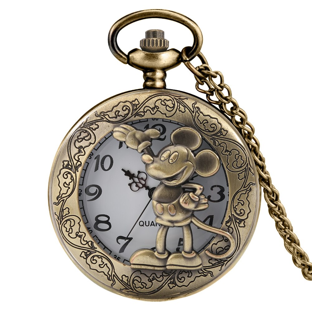 Lilo And Stich - Quartz Pocket Watch With Chain - Romantic Steampunk Film Gift For Men & Women - Perfect Cult Movie Present-80CM Chain Mouse-