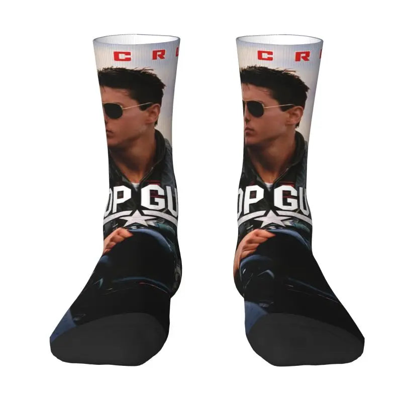 Top Gun Maverick Crew Socks - Men & Women Unisex American Action - Tom Cruise Movie Dress Socks for All Seasons-23-Fashion Socks-