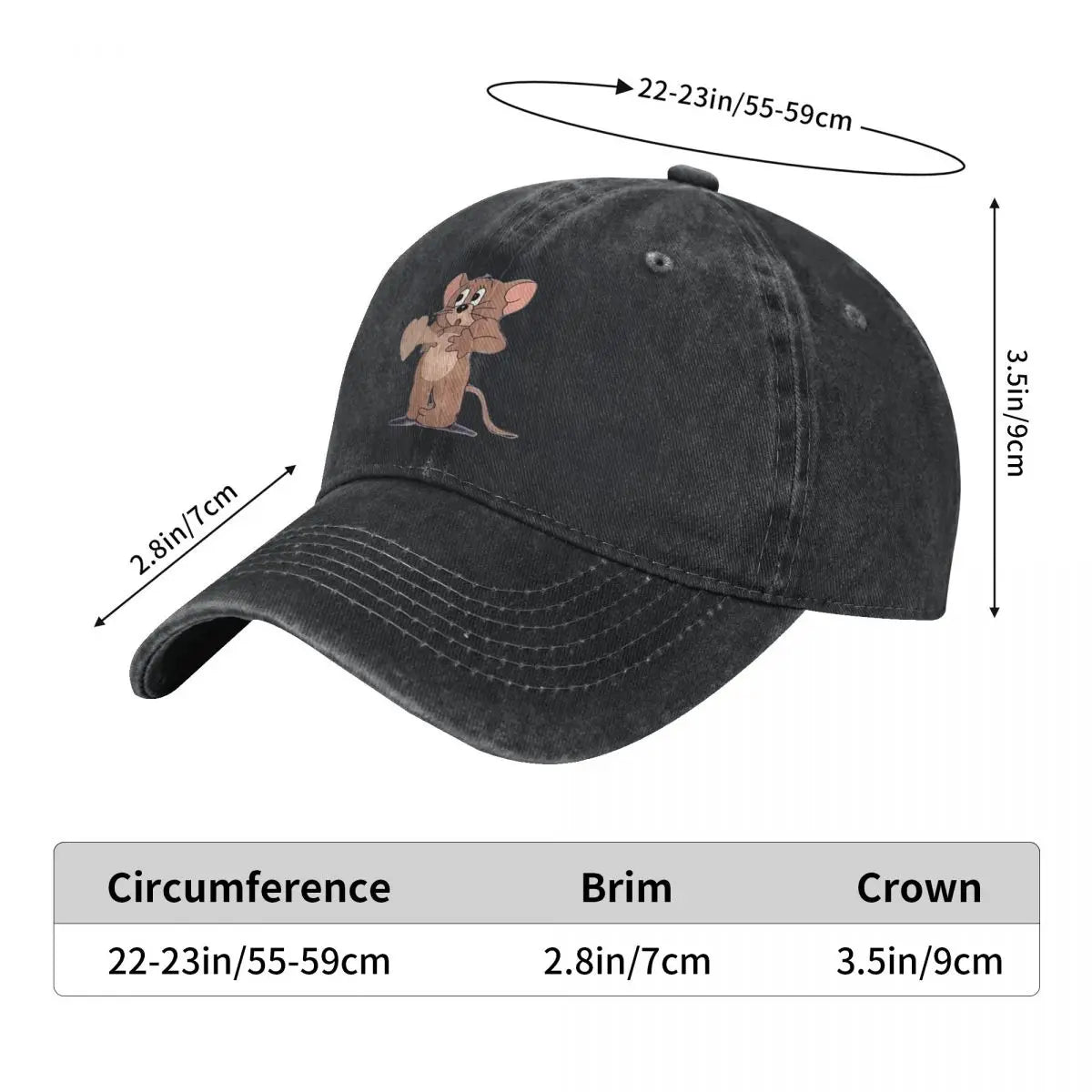 Cartoon Baseball Caps Peaked Cap - Tom and Jerry Sun Shade Hats for Men-