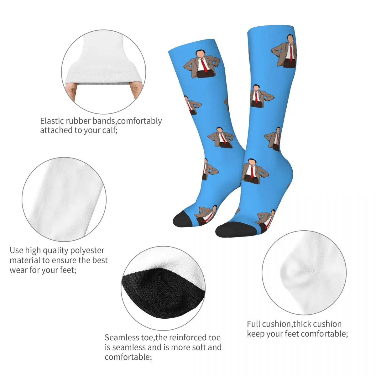 Mr. Bean Socks – Harajuku High-Quality All-Season Accessories, Perfect Christmas Gift for Unisex Fans-