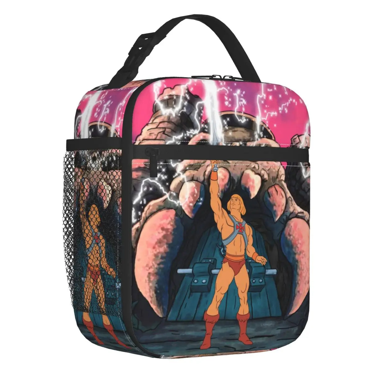 He-Man & Skeletor Insulated Lunch Tote Bag: Masters of the Universe Reusable Cooler for School & Work - Fan Gift-QCBQ-495-CHINA-26x21x11cm