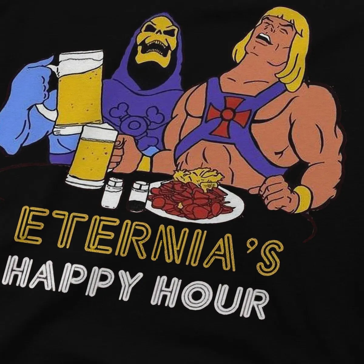 He-Man Beer Happy Hour T-Shirt: Vintage Masters of the Universe Homme Summer Streetwear - Gifts For Movie Lovers-