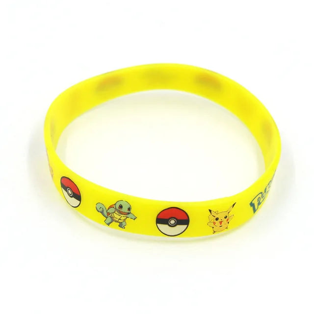 2pcs Set Anime Pokemon Pikachu Silicone Watch With Bracelet - Kids Quartz Wrist Cartoon Figure Boys Girl Watch Bracelet - Gift Toys-C-