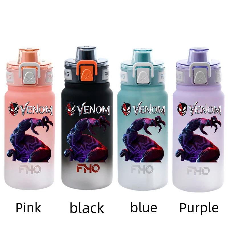 Marvel Venom Kettle - Portable Plastic Water Bottle - Animation Peripheral Spider-Man Drinking Cup for Students-dy12-Purple-