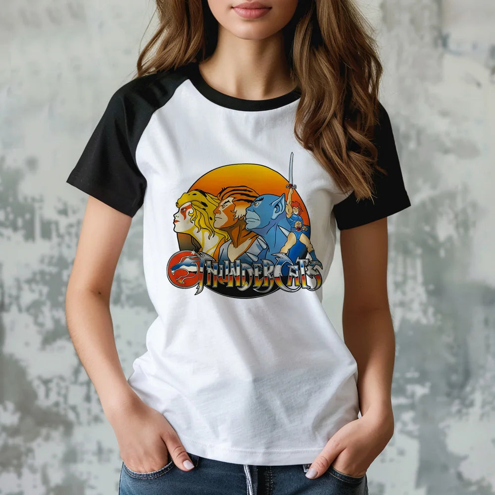 Anime Thundercats Women Tee - Retro Summer Top - Kids of the 80s Cartoon Shirt-17214-XXL-