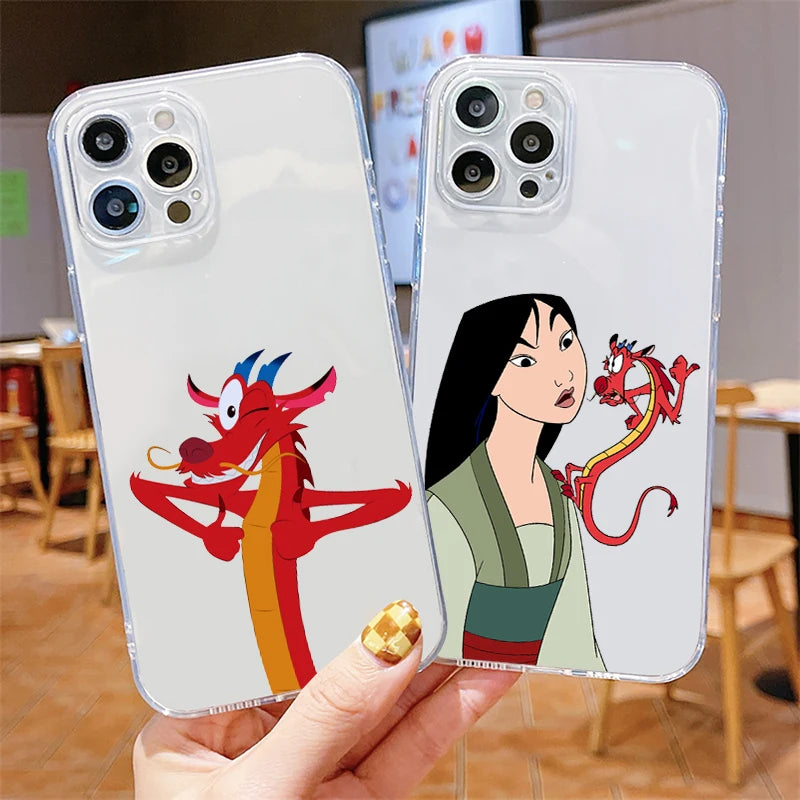 Disney Mulan Mushu Phone Case for iPhone 15 14 13 12 11 - Transparent Cover-