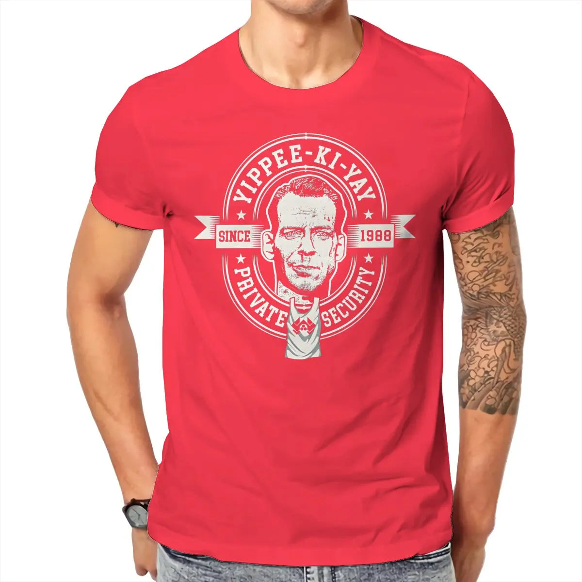 Die Hard - Yippee Ki Yay T-shirt - Homme Men's Tees - Cotton T-Shirt for Men - Casual Tops-Red-6XL-