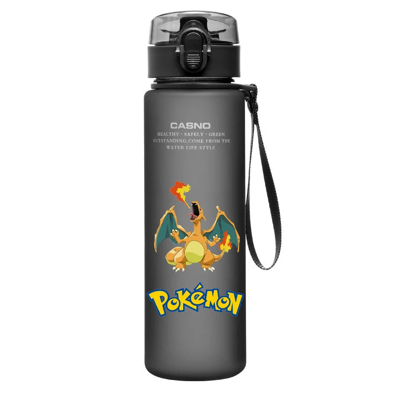 Pokemon Pikachu Water Bottle - Anime 600ML Thermos - Portable Large Capacity Sports Bottle for Kids-GRAY D05-560ML-