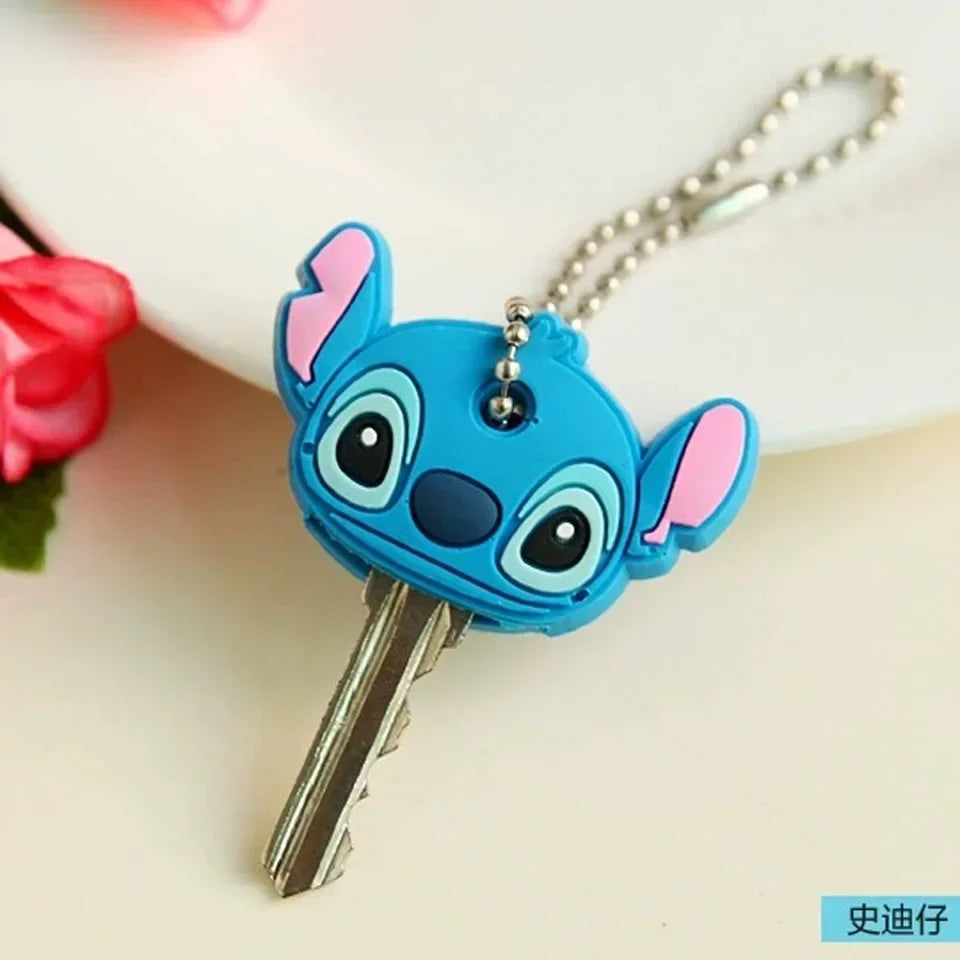 Stitch Silicone Key Caps - Cartoon Lilo & Stitch Protective Key Cover Holder Keychain Gift-