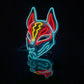 Hot Sale Halloween Glowing Face Mask - LED Fox Mask for Men and Women, Features Game Theme for Cosplay Party and Carnival Costume, Half Face Mask-